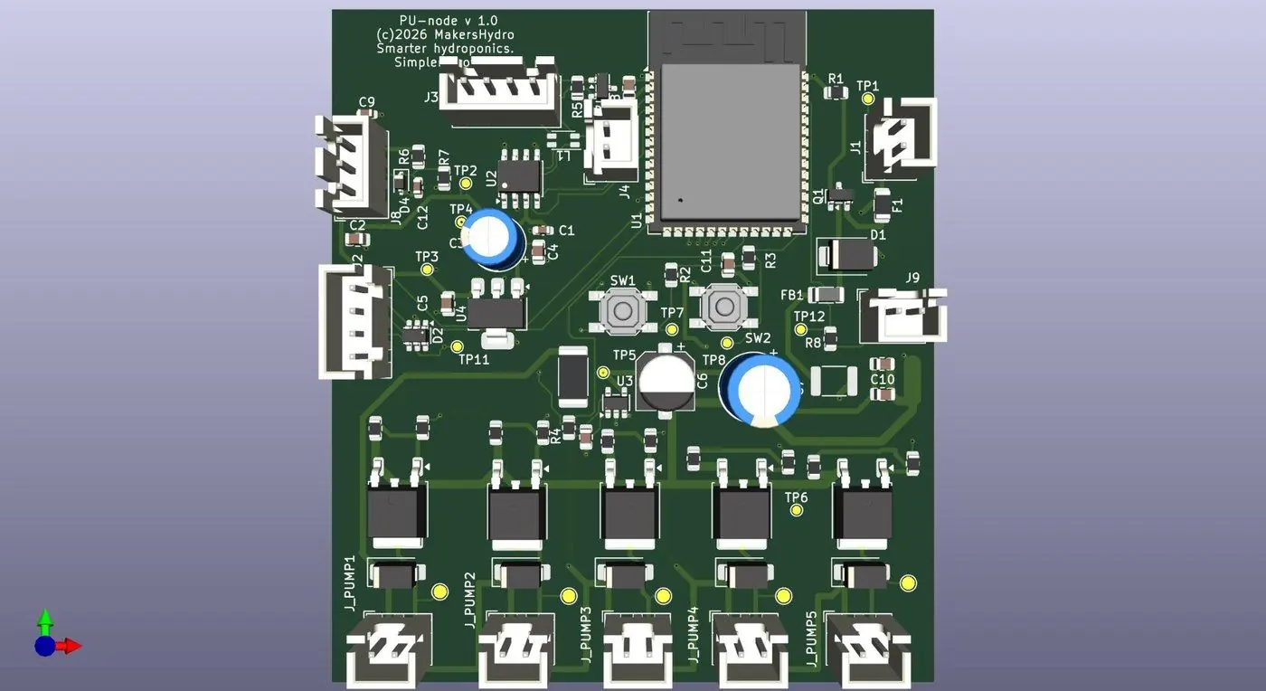 MakersHydro PU Node top side PCB
